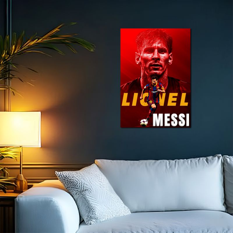 Acrylic Lionel Messi Photo Frame For Wall Decor Motivational Sports Poster for Bedroom or Office Decor Best Gift For Football Fans & Player Gift for Fans, Boys & Men